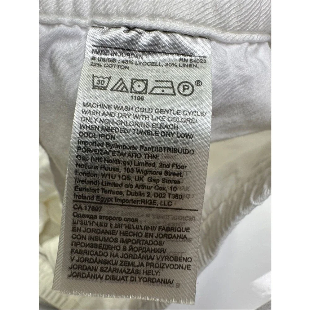 Banana Republic White Linen Blend Pants, 24